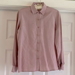 Vintage McNamara 100% Silk Blush Pink Blouse Top